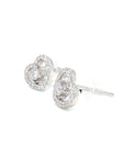 18K White Gold Mary Heart Diamond Earrings
