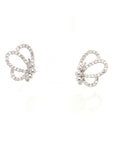 18K White Gold Flying Semi Butterfly Diamond Earrings