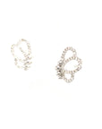 18K White Gold Flying Semi Butterfly Diamond Earrings