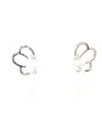 18K White Gold Flying Semi Butterfly Diamond Earrings