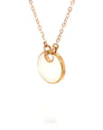 18K Rose Gold Plain Mother of Pearl Round Necklace
