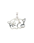 18K White Gold Flower Piggy Pendant