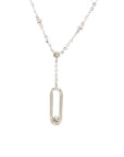 18K White Gold Pin Full Diamond Necklace