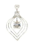 18K White Gold Diamond Pendant