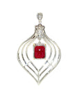 18K WhiteYellow Gold Ruby Diamond Pendant
