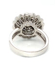 18K White Gold Lotus All Cluster Diamond Ring