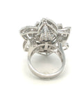 18K White Gold Lotus High Shine Diamond Ring