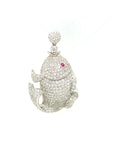 18K White Gold Fish Diamond Pendant