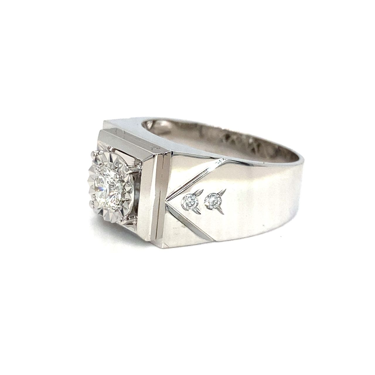 18K White Gold Diamond Men's Ring Setting