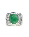 18K White Gold Jade Ring