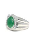 18K White Gold Jade Ring
