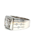 18K White Gold Diamond Men's Ring