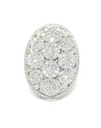 18K White Gold Edwardian Oval Mirror Cluster Diamond Ring
