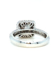 18K White Gold Bubble Shoulder Top Lotus Cluster Diamond Ring