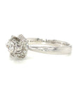 18K White Gold  Lotus Flower Base Diamond Ring