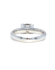 18K White Gold Plain Simple Cushion Top Diamond Ring