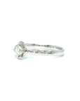 18K White Gold Flower Top Set Slim Diamond Ring