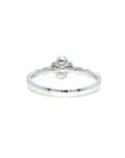 18K White Gold Flower Top Set Slim Diamond Ring