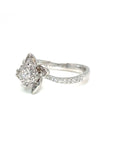 18K White Gold Duo Colour  Illu Top Band Diamond Ring