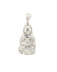 18K White Gold Guan Yin Sitting Diamond Pendant