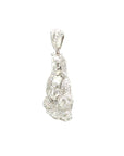 18K White Gold Guan Yin Sitting Diamond Pendant