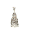 18K White Gold Guan Yin Sitting Diamond Pendant