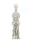 18K White Gold Saint Maria Praying Diamond Pendant
