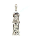 18K White Gold Saint Maria Praying Diamond Pendant