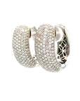 18K White Gold Bubble Max Hoop Diamond Earrings