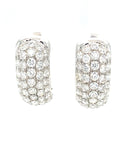 18K White Gold Hoop Diamond Earrings