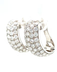 18K White Gold Hoop Diamond Earrings