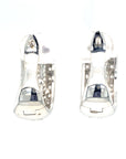 18K White Gold Hoop Diamond Earrings