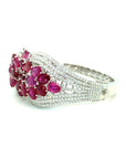 18K White Gold Ultra Mega Oval Ruby Party Glam Bangles