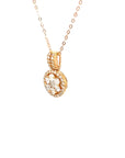18K Rose Gold Halo Flower Diamond Set Chain