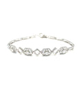 18K White Gold Triple Bee Hive Diamond Bracelet