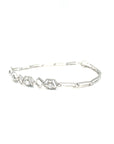 18K White Gold Triple Bee Hive Diamond Bracelet
