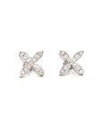18K White Gold Marquise Flower Diamond Earrings
