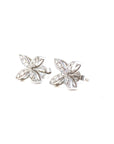 18K White Gold Marquise Flower Diamond Earrings