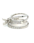 18K White Gold Intertwind Carat Prongs Luxe Diamond Ring Mounting