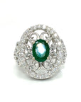 18K White Gold Emerld Ring