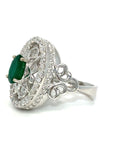 18K White Gold Emerld Ring