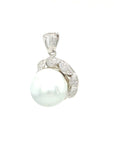 18K White Gold Pearl Diamond Pendant