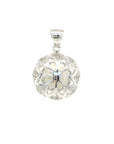 18K White Gold Pearl Diamond Pendant