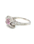 18K White Gold Pink Sapphire Diamond Ring