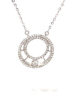 18K White Gold Imperial Double Circles Diamond Necklace