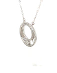 18K White Gold Imperial Double Circles Diamond Necklace