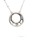 18K White Gold Imperial Double Circles Diamond Necklace