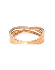 18K Rose Gold Cross Over Simple Diamond Ring