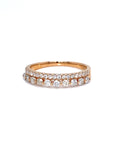 18K Rose Gold Large Small Double Roll Diamond Ring