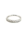 18K White Gold Large Small Double Roll Diamond Ring